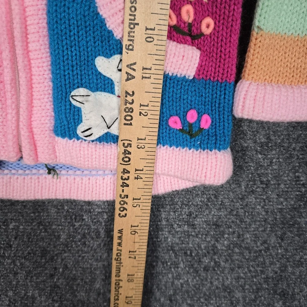 Vintage Peruvian Sweater Size 3T Boho Alpaca Zip Hoodie Hand Knit Pink